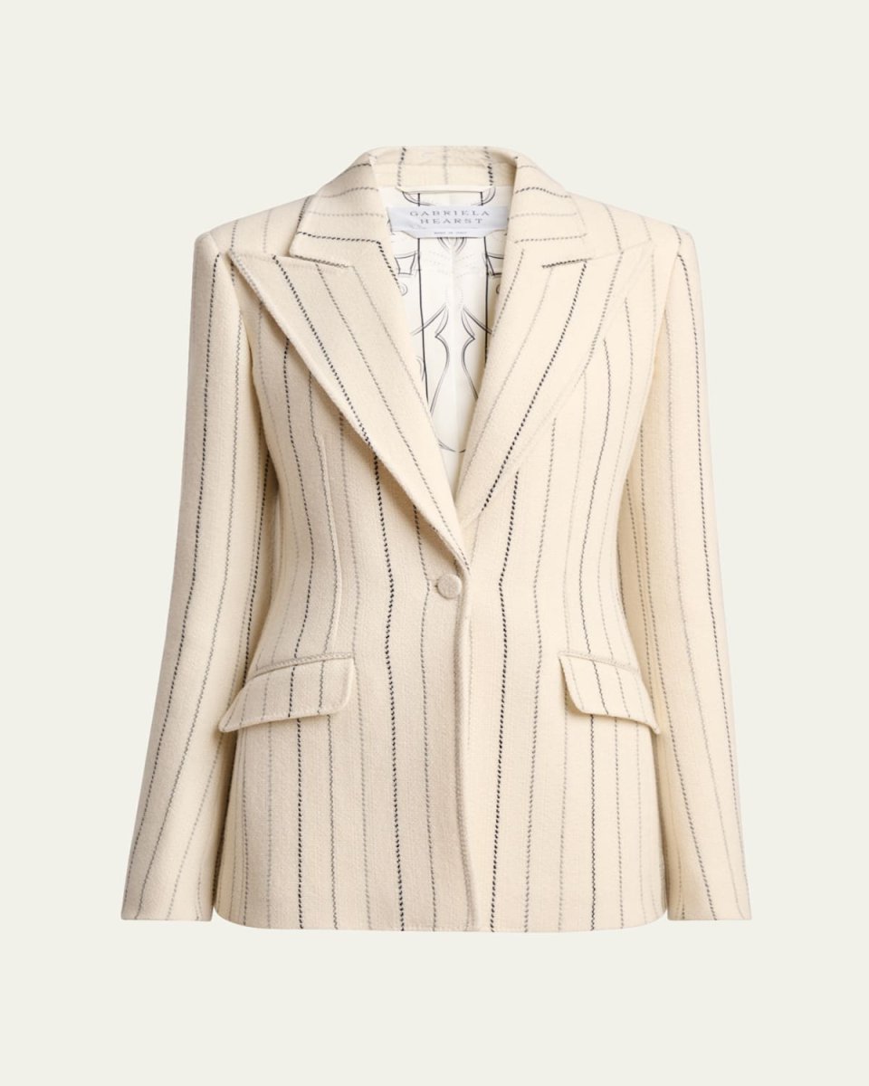 Leiva Pinstripe Wool Cashmere Blazer